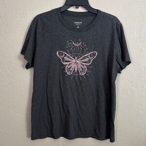 Torrid Celestial Butterfly Heritage Jersey Embroidered Tee Torrid 0/Large Grey